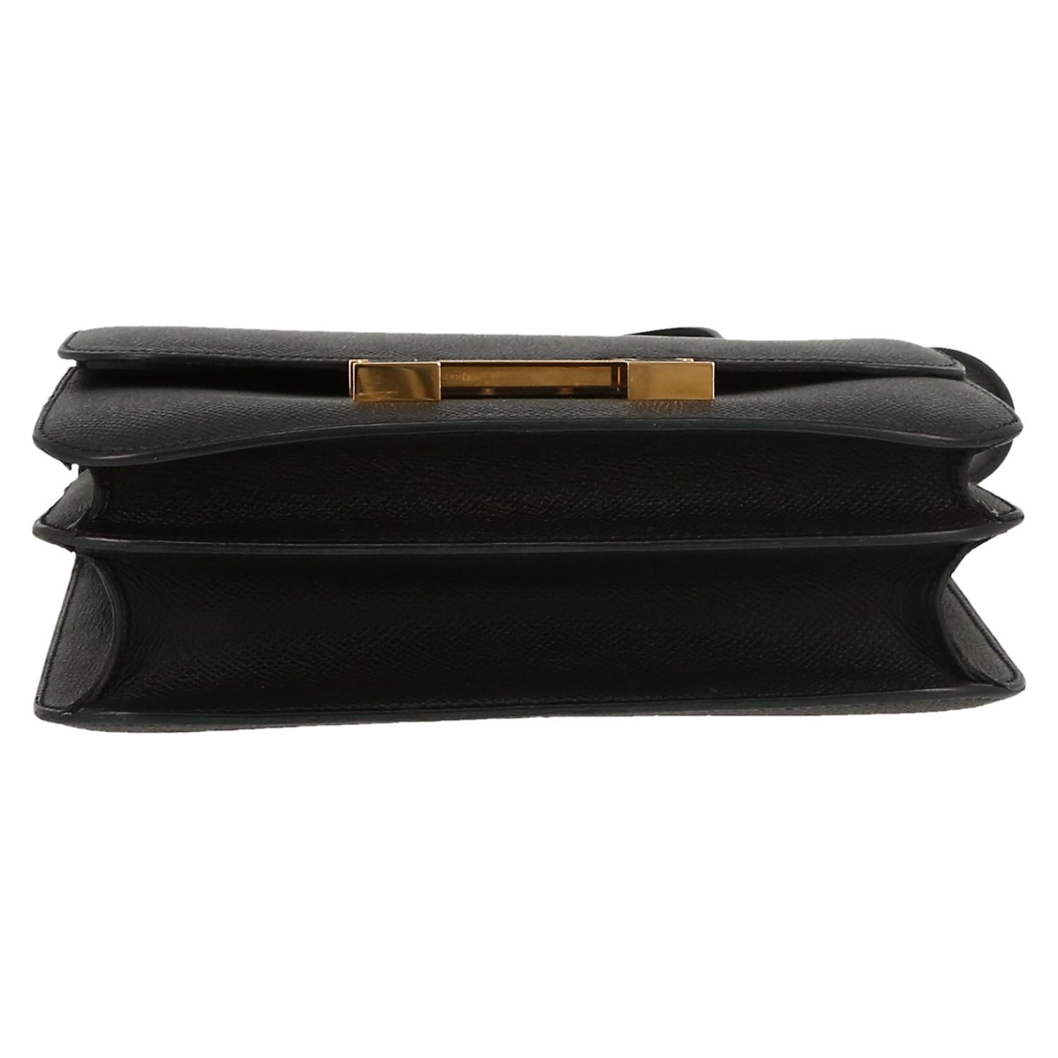 Bolso de mano Hermès  Constance en cuero epsom negro - Detail D1
