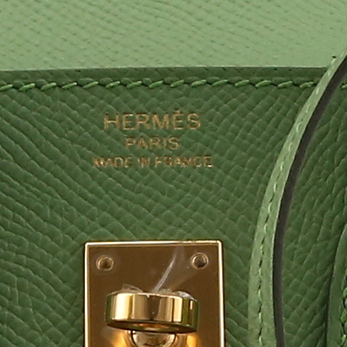 Borsa Hermès  Birkin 25 cm in pelle Epsom Vert Criquet - Detail D2