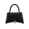 Balenciaga  Hourglass small model  shoulder bag  in black leather - 360 thumbnail
