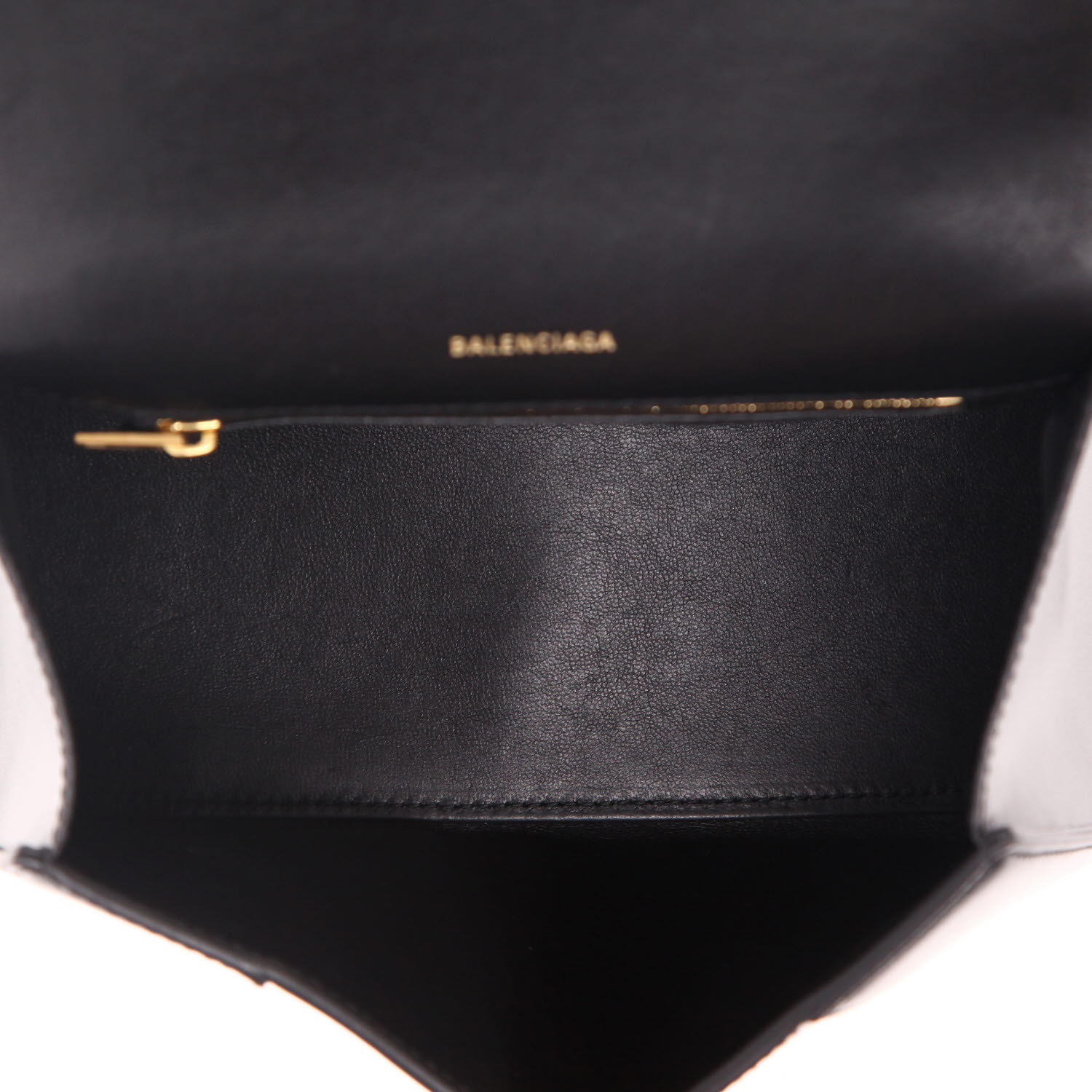 Borsa a tracolla Balenciaga  Hourglass modello piccolo  in pelle nera - Detail D3