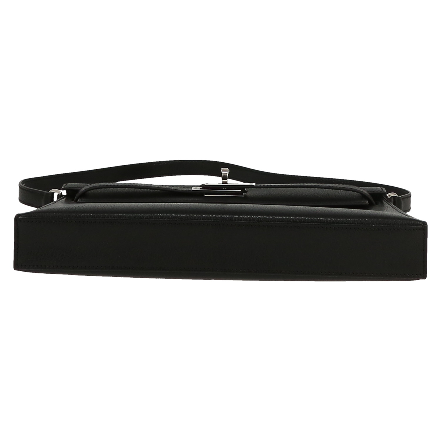 Hermès  Kelly Elan handbag  in black Mysore leather - Detail D1