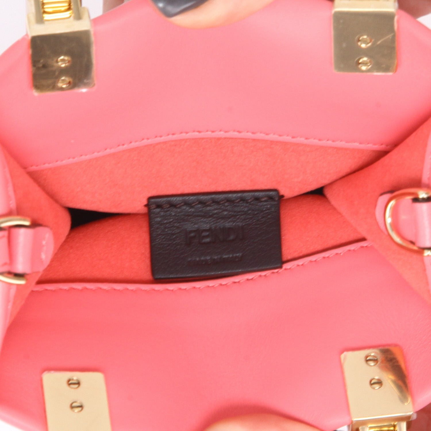 Sac à main Fendi  Sunshine mini  en cuir monogram rose - Detail D2