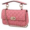 Valentino Garavani  Rockstud small model  shoulder bag  in pink quilted leather - 00pp thumbnail