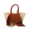 Chloé  Marcie shopping bag in woven palm leaves and gold leather - 360 thumbnail