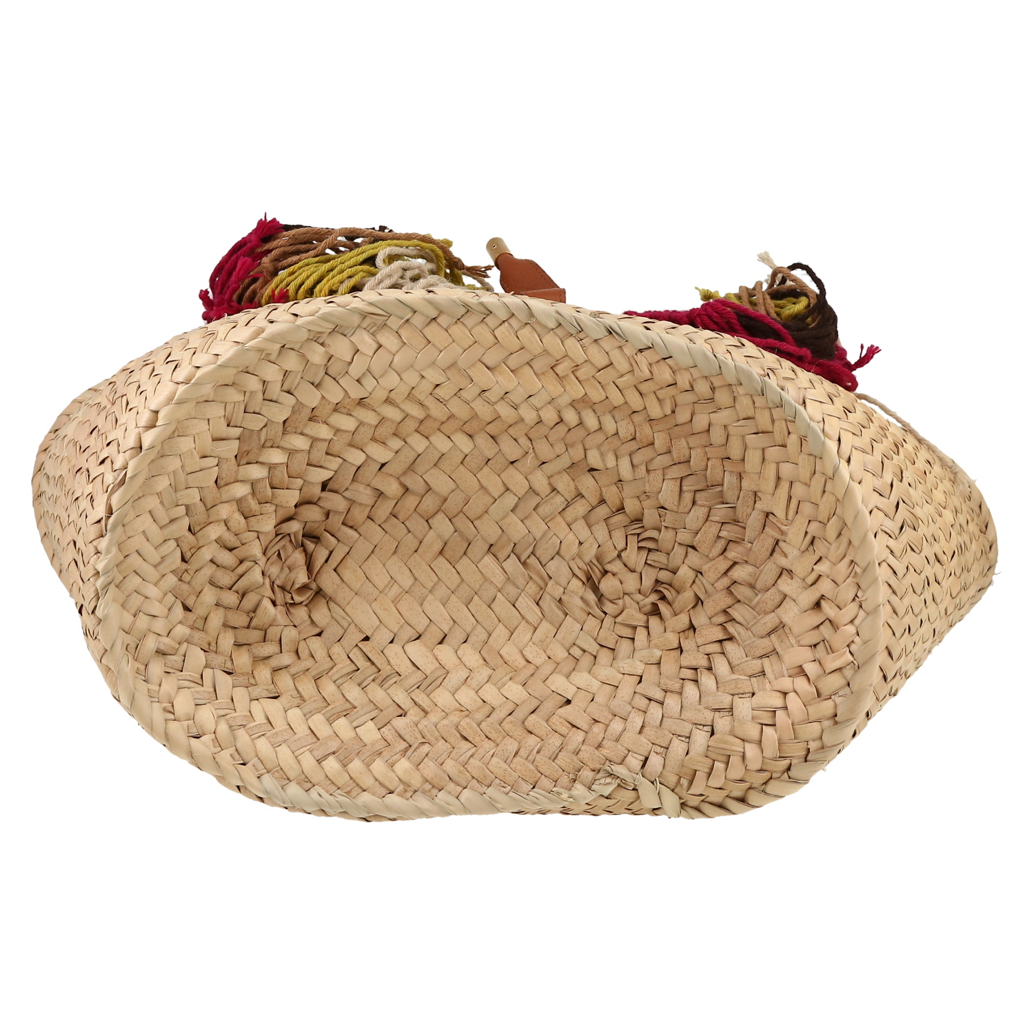 Bolso Cabás Chloé  Marcie en hojas de palmera tejidas y cuero color oro - Detail D1