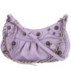 Balenciaga  Cagole mini  shoulder bag  in purple leather - 00pp thumbnail