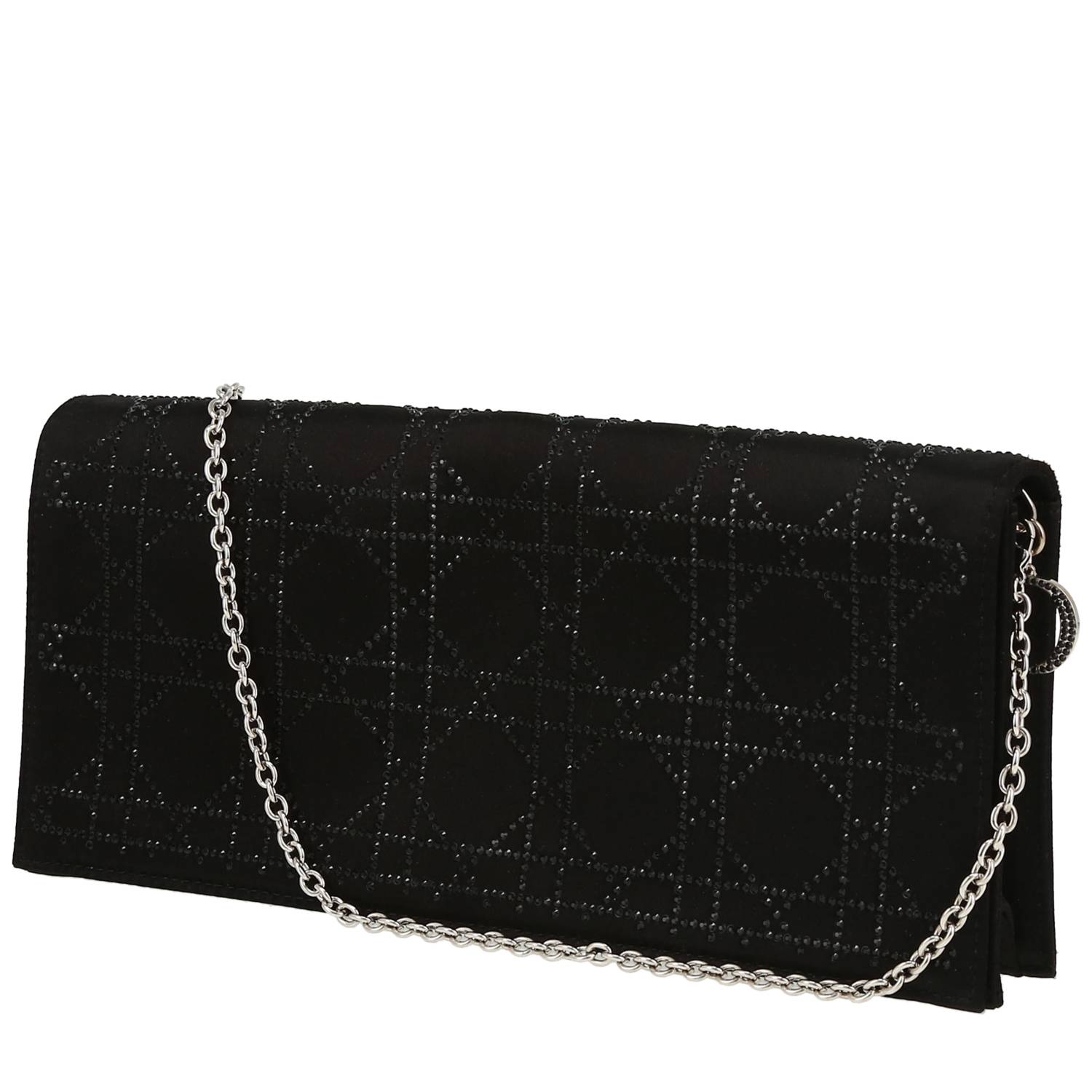 Clutch de noche Dior  Vintage en satén negro
