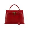 Hermès  Kelly 32 cm handbag  in red Vif box leather - 360 thumbnail