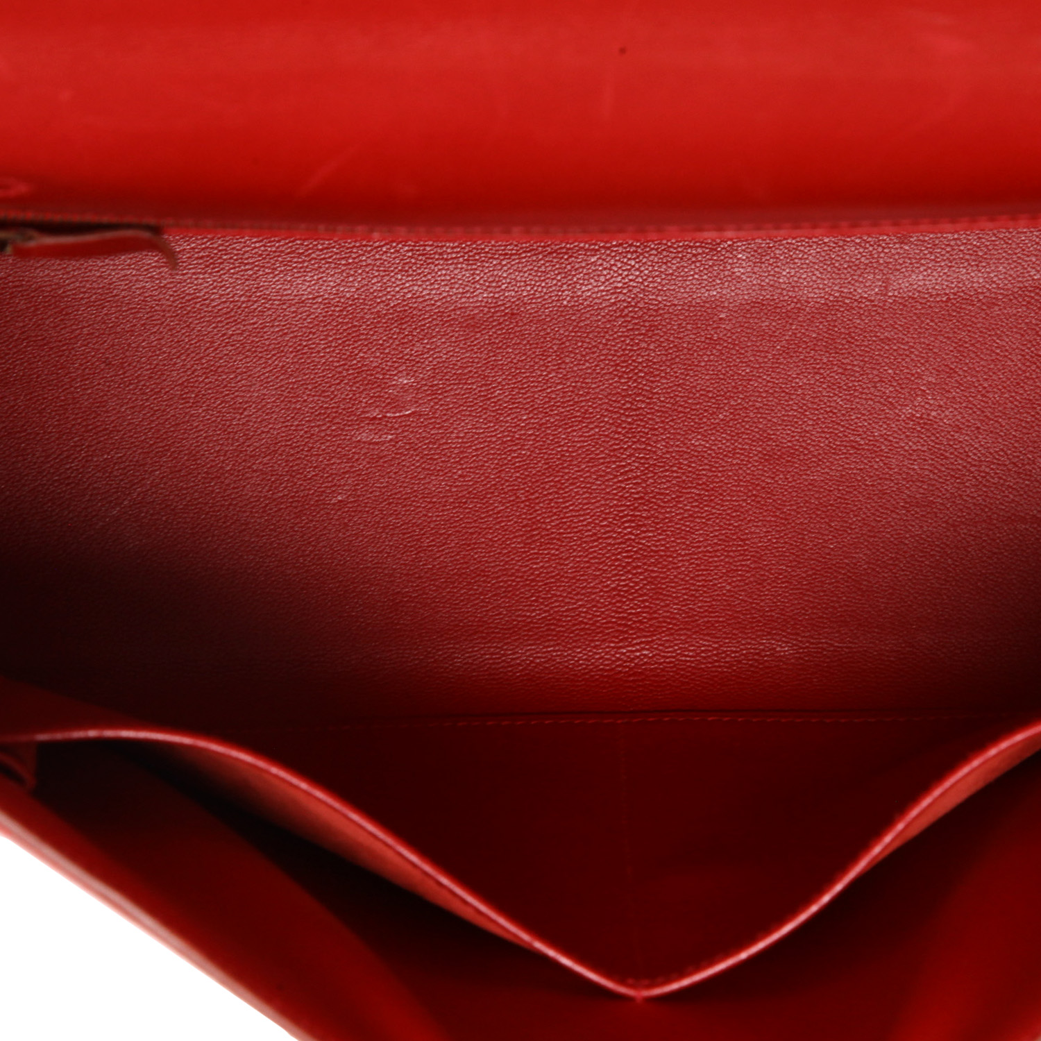 Bolso de mano Hermès  Kelly 32 cm en cuero box rojo Vif - Detail D3