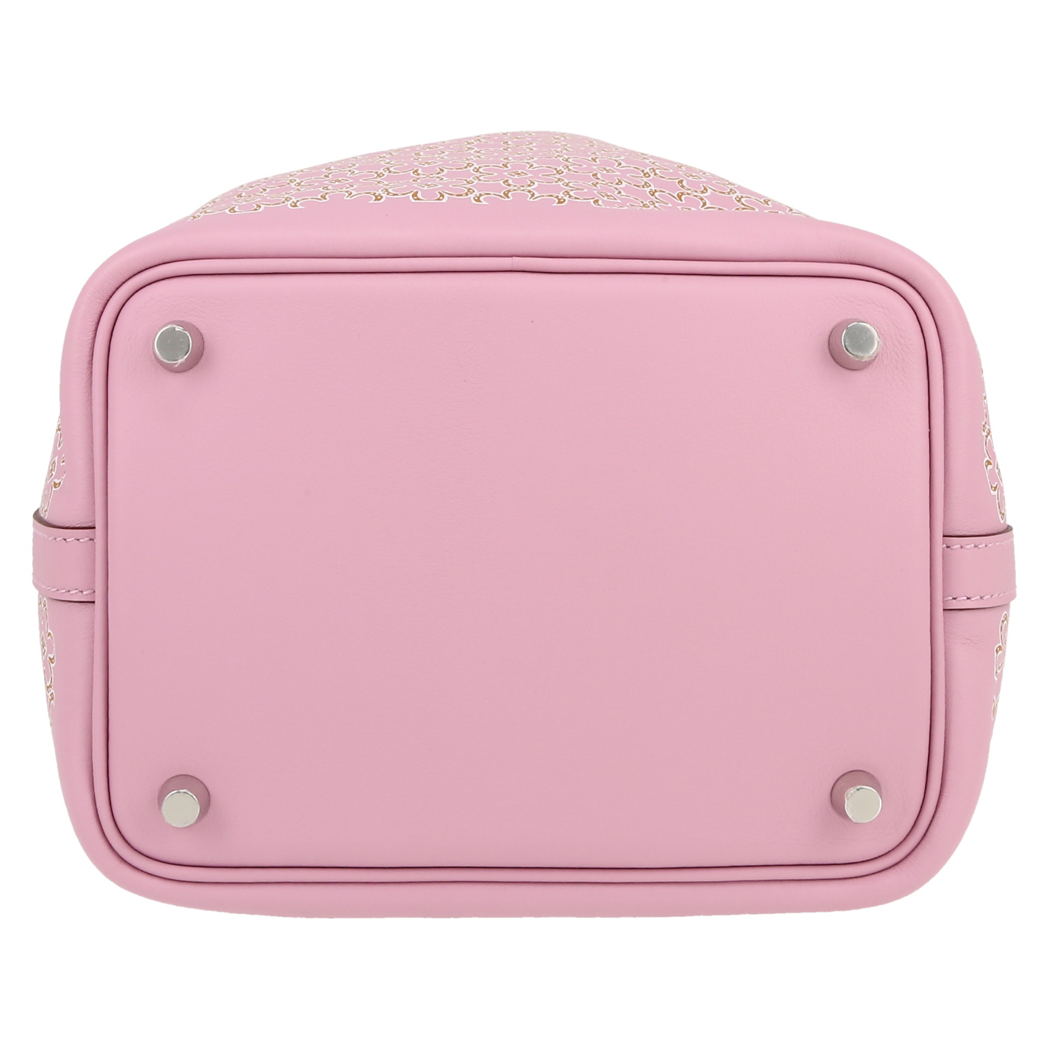 Borsa Hermès  Picotin in pelle Swift rosa e bianca - Detail D1