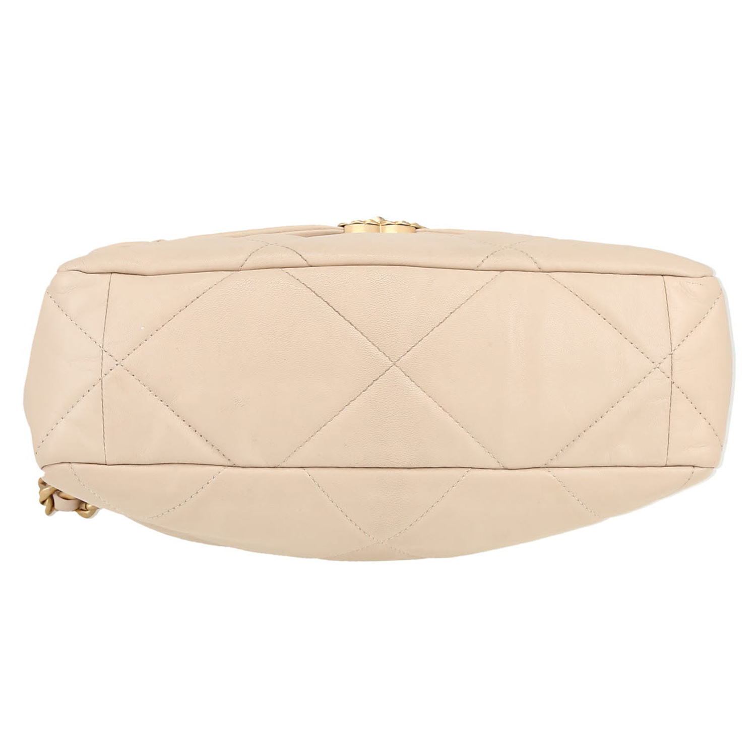 Borsa a tracolla Chanel  19 in pelle trapuntata beige - Detail D1