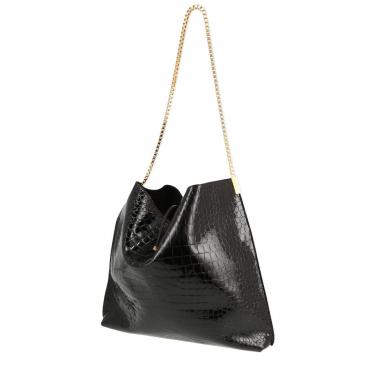 Bolso Cabás Saint Laurent  Suzanne Hobo en cuero negro