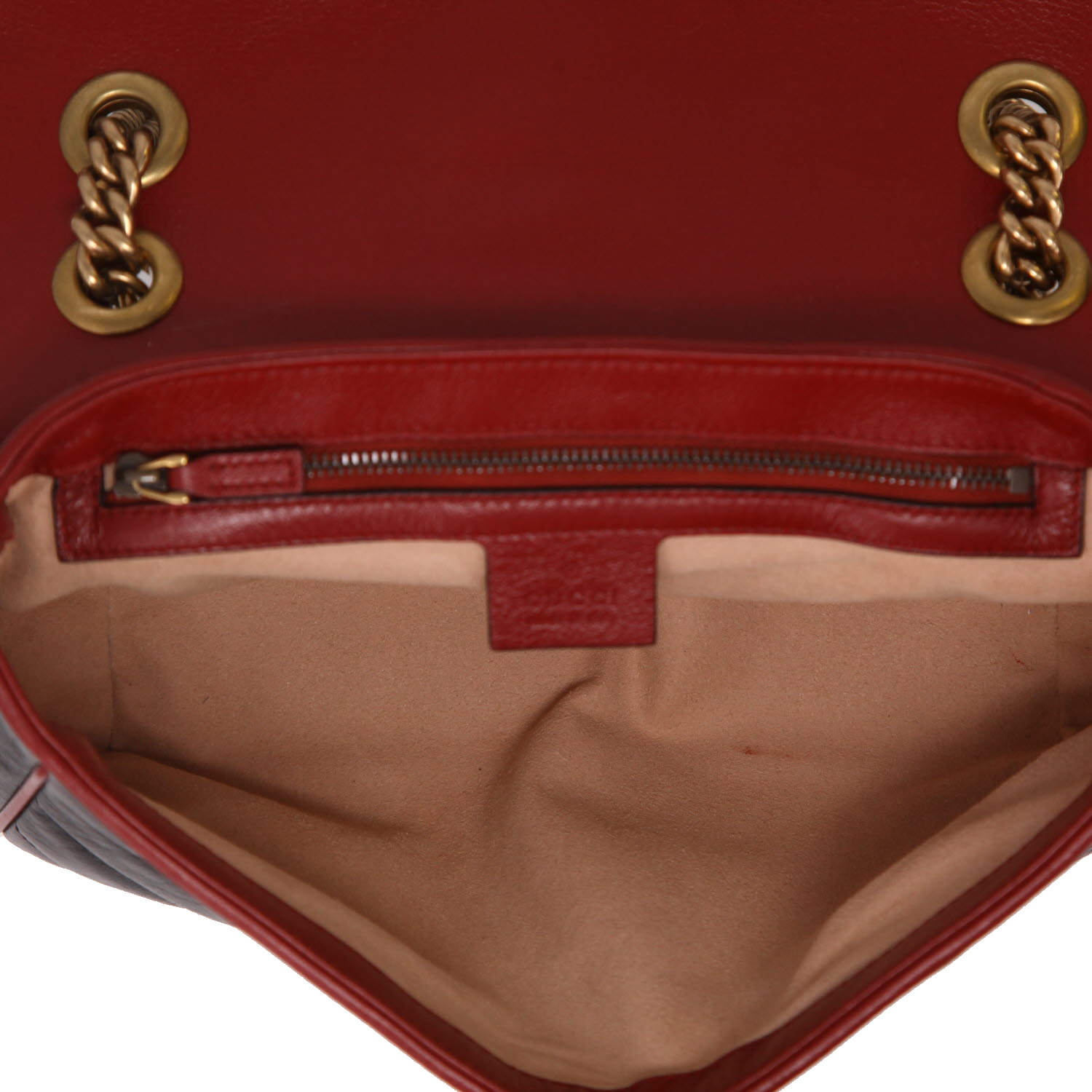 Bolso bandolera Gucci  GG Marmont en cuero acolchado negro y rojo - Detail D3