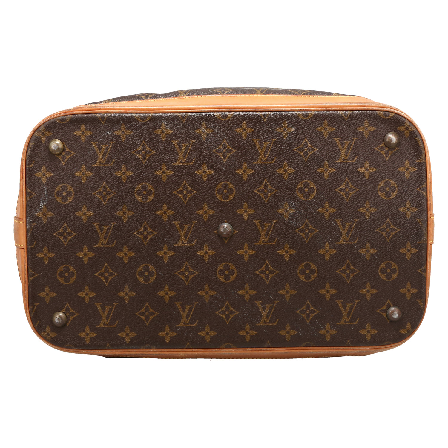 Bolsa de viaje Louis Vuitton  Cruiser 40 en lona Monogram marrón y cuero natural - Detail D1