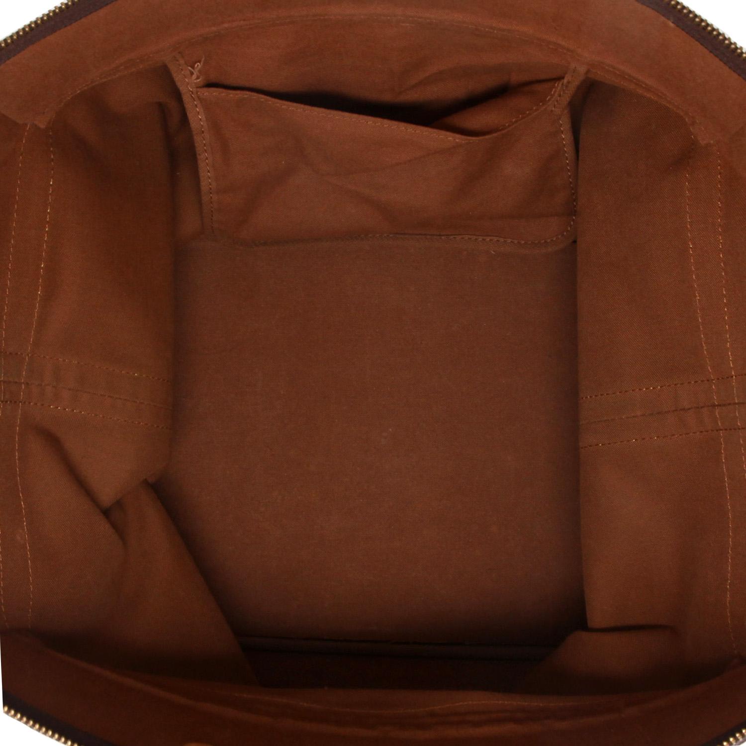 Bolsa de viaje Louis Vuitton  Cruiser 40 en lona Monogram marrón y cuero natural - Detail D3