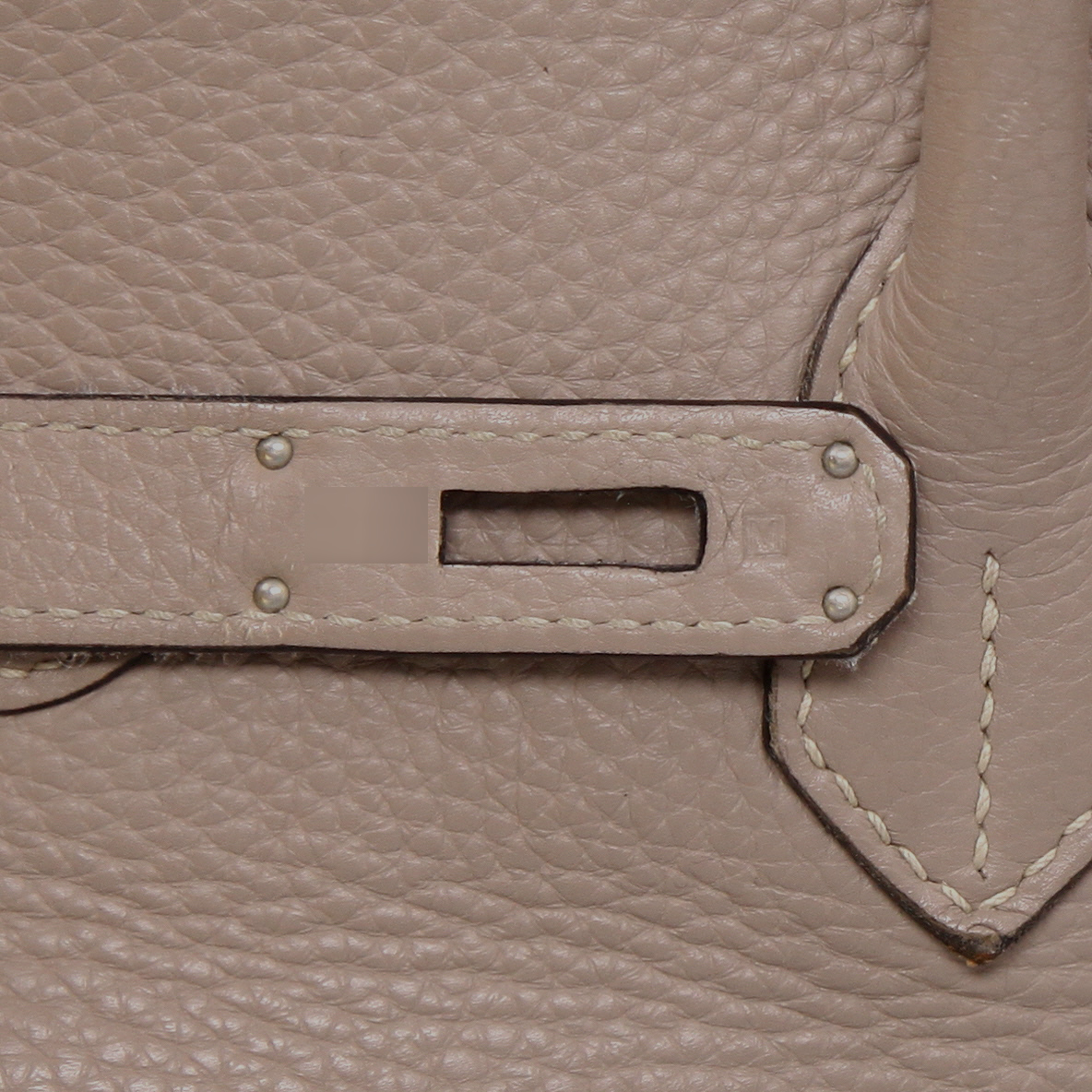 Borsa Hermès  Birkin 35 cm in pelle togo grigio tortora - Detail D4