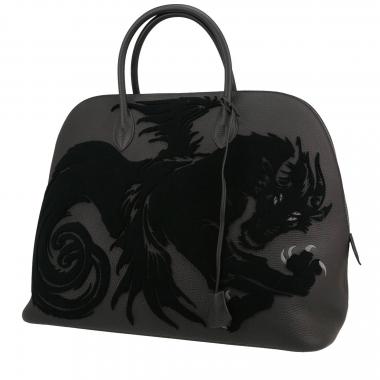 Borsa da viaggio Hermès  Bolide modello grande  in pelle togo nera e velluto nero