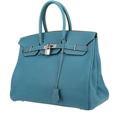 Sac à main Hermès  Birkin 35 cm en cuir togo bleu