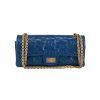 Chanel 2.55 Baguette handbag in blue patent quilted leather - 360 thumbnail
