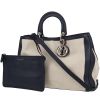 Dior  Diorissimo handbag  in beige canvas  and navy blue leather - 00pp thumbnail
