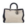 Dior  Diorissimo handbag  in beige canvas  and navy blue leather - 360 thumbnail