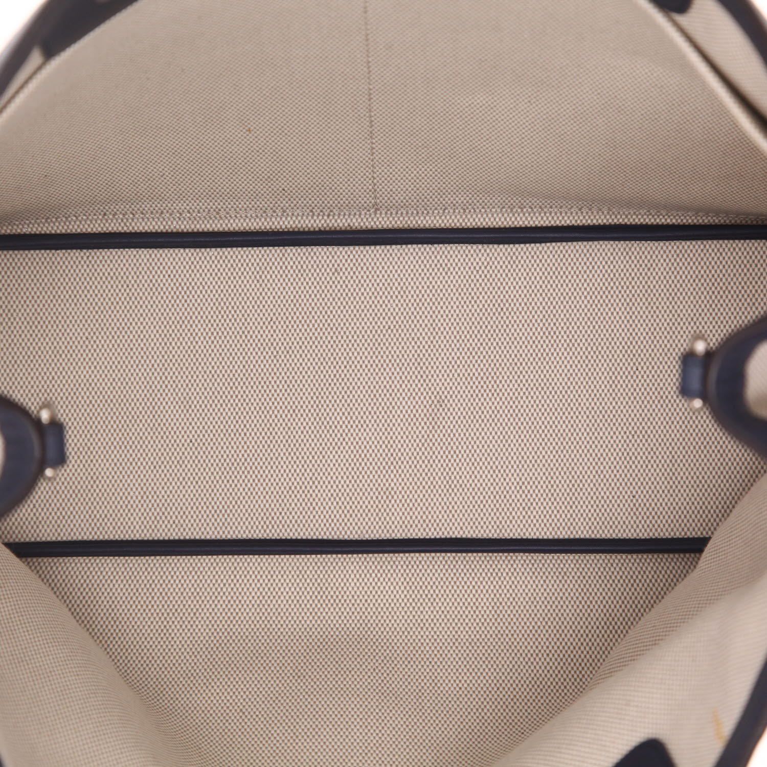 Dior  Diorissimo handbag  in beige canvas  and navy blue leather - Detail D3