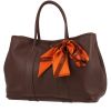 Hermès  Garden shopping bag  in brown leather - 00pp thumbnail