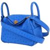 Hermès  Lindy mini  shoulder bag  in Bleu France ostrich leather - 00pp thumbnail