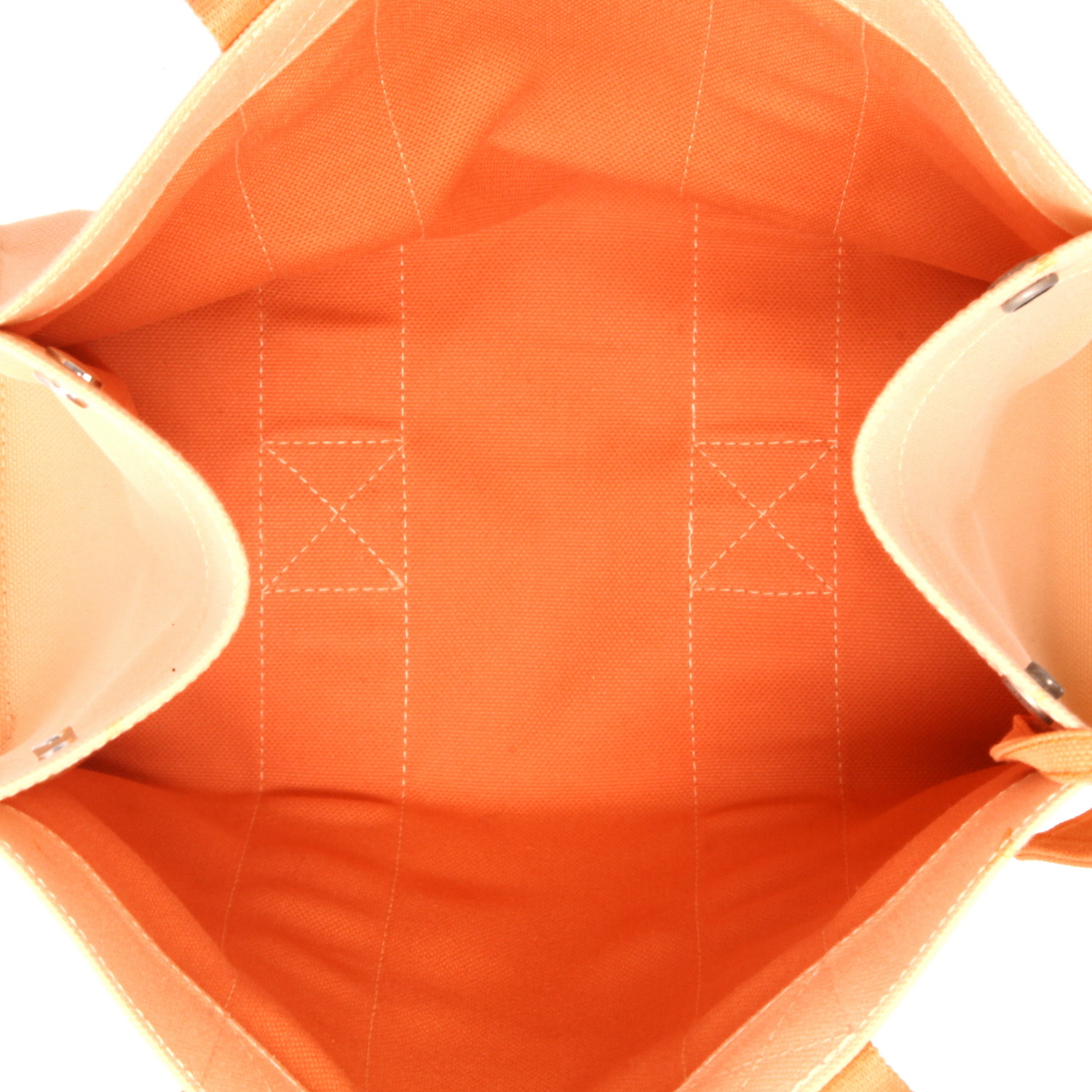 Bolso Cabás Hermès  Toto Bag - Shop Bag en lona naranja - Detail D3