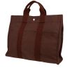 Bolso Cabás Hermès  Toto Bag - Shop Bag en lona color burdeos y roja - 00pp thumbnail