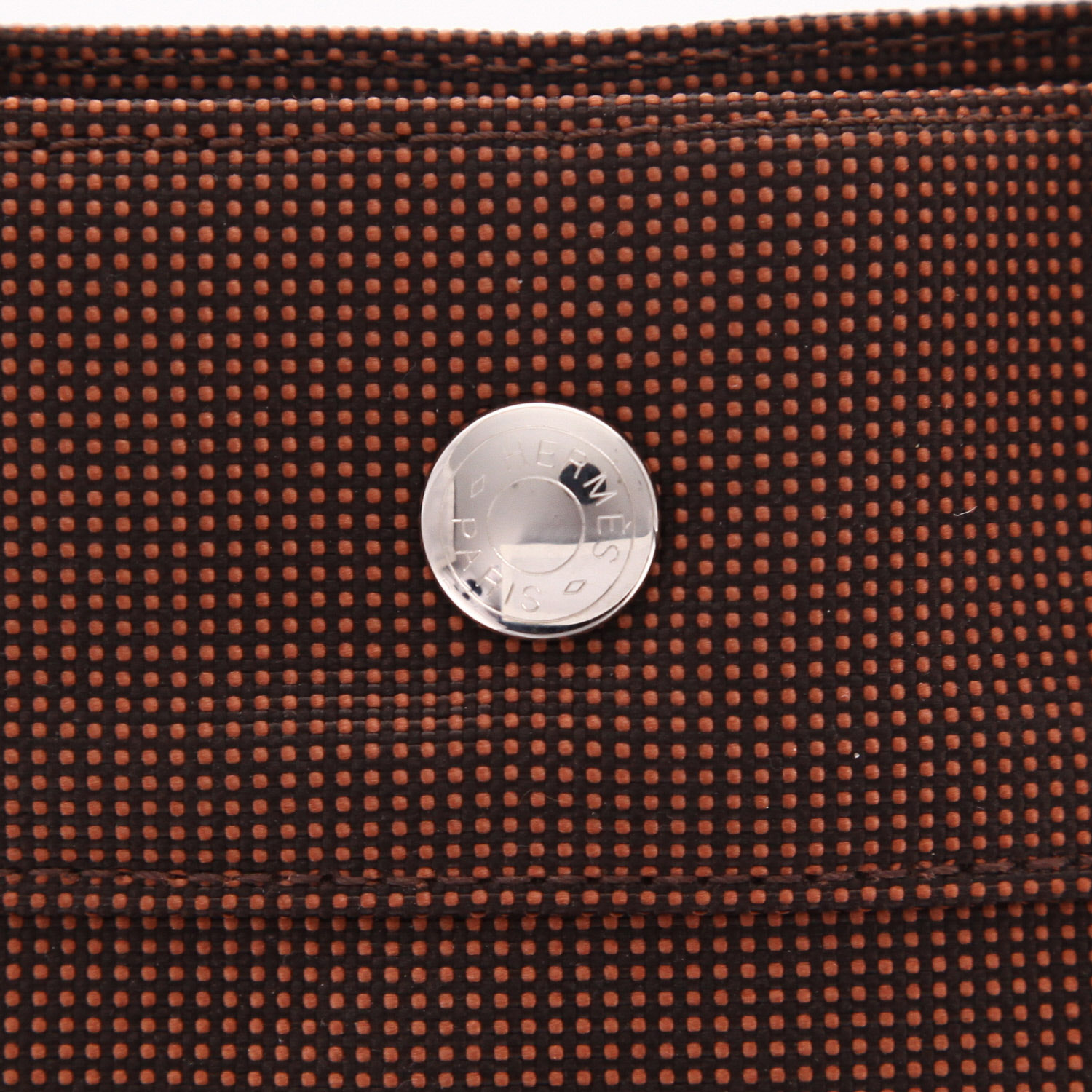 Bolso Cabás Hermès  Toto Bag - Shop Bag en lona color burdeos y roja - Detail D2