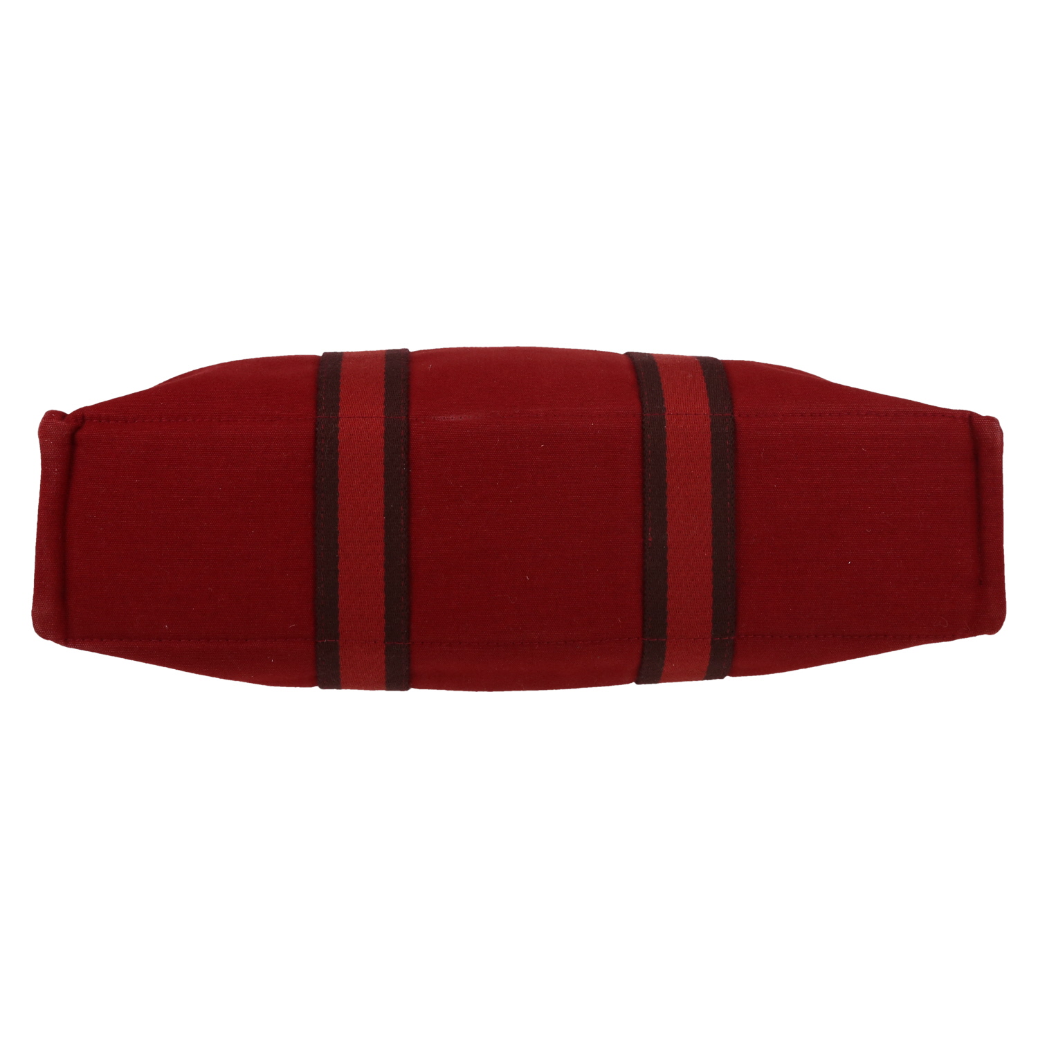 Bolso Cabás Hermès   en lona roja y marrón - Detail D1