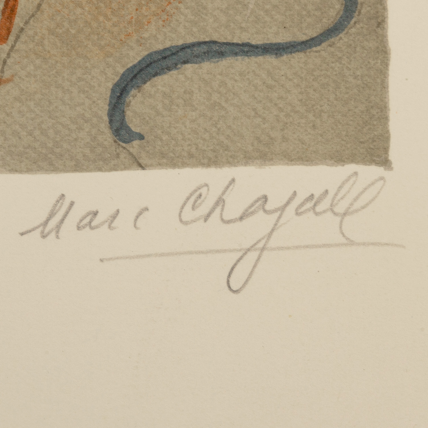 Marc Chagall (1887-1985), Adam et Ève chassés du Paradis terrestre - 1960, Lithograph on paper - Detail D4