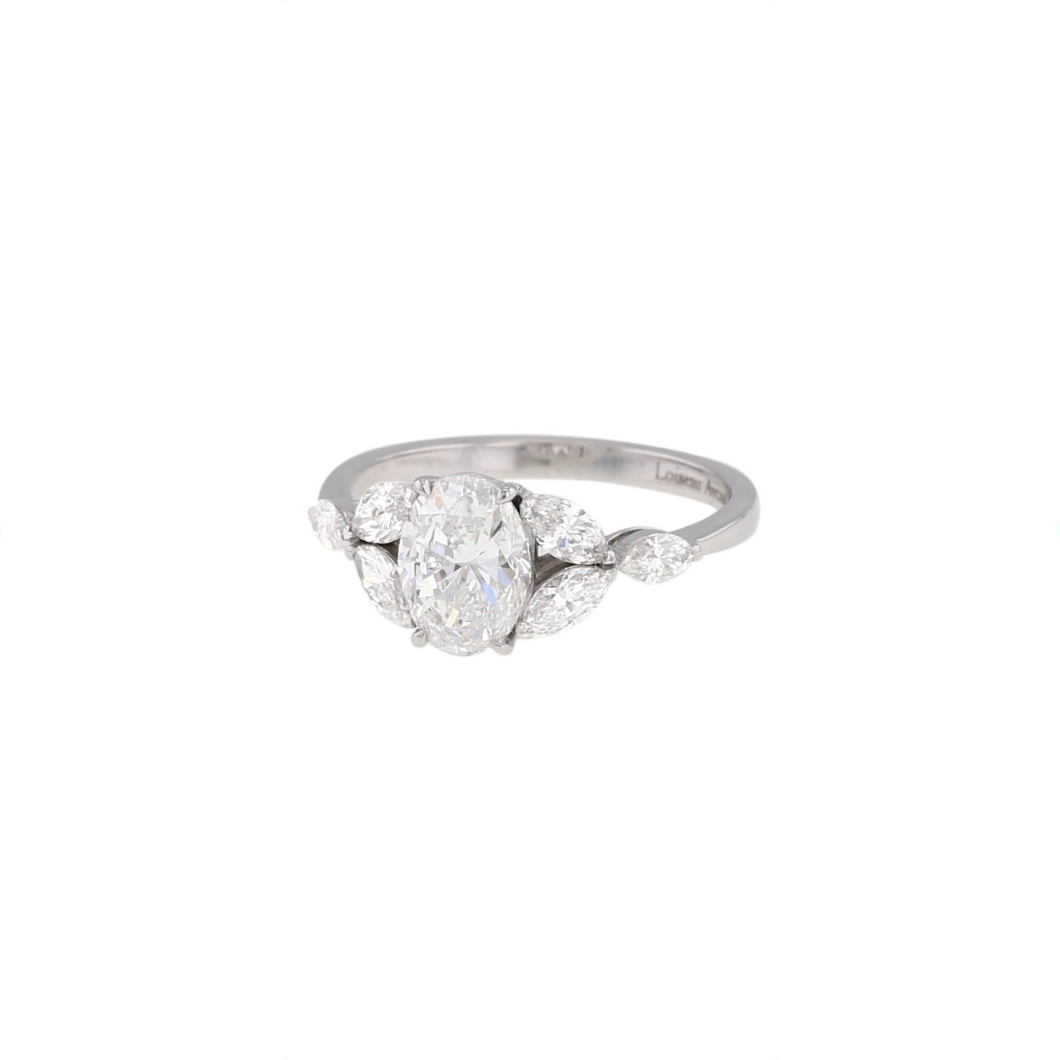 Bague vintage en cristal blanc