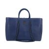 Chanel  Grand Shopping shopping bag  in blue python  and blue leather - 360 thumbnail