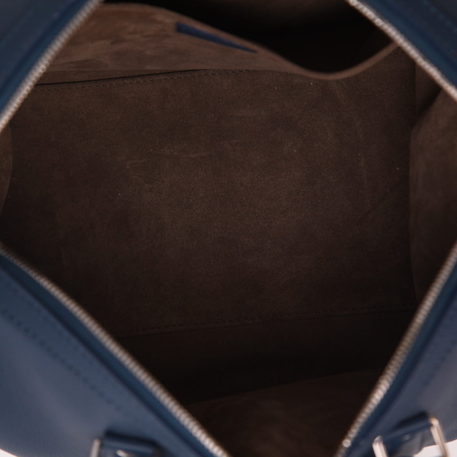 Louis Vuitton  Speedy Sofia Coppola bag worn on the shoulder or carried in the hand  in blue grained leather - Detail D3