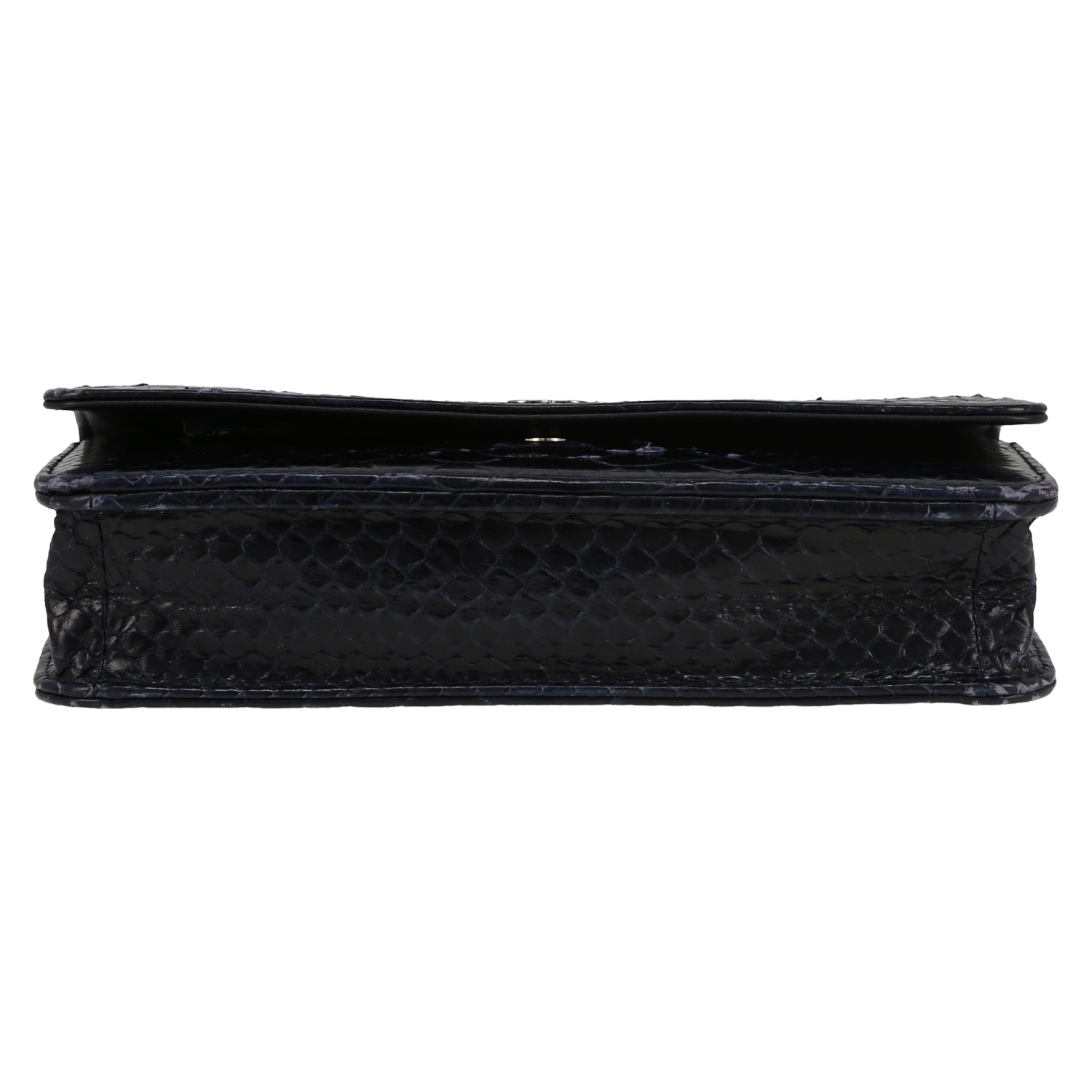 Borsa a tracolla Chanel  Wallet on Chain in pitone nero - Detail D1