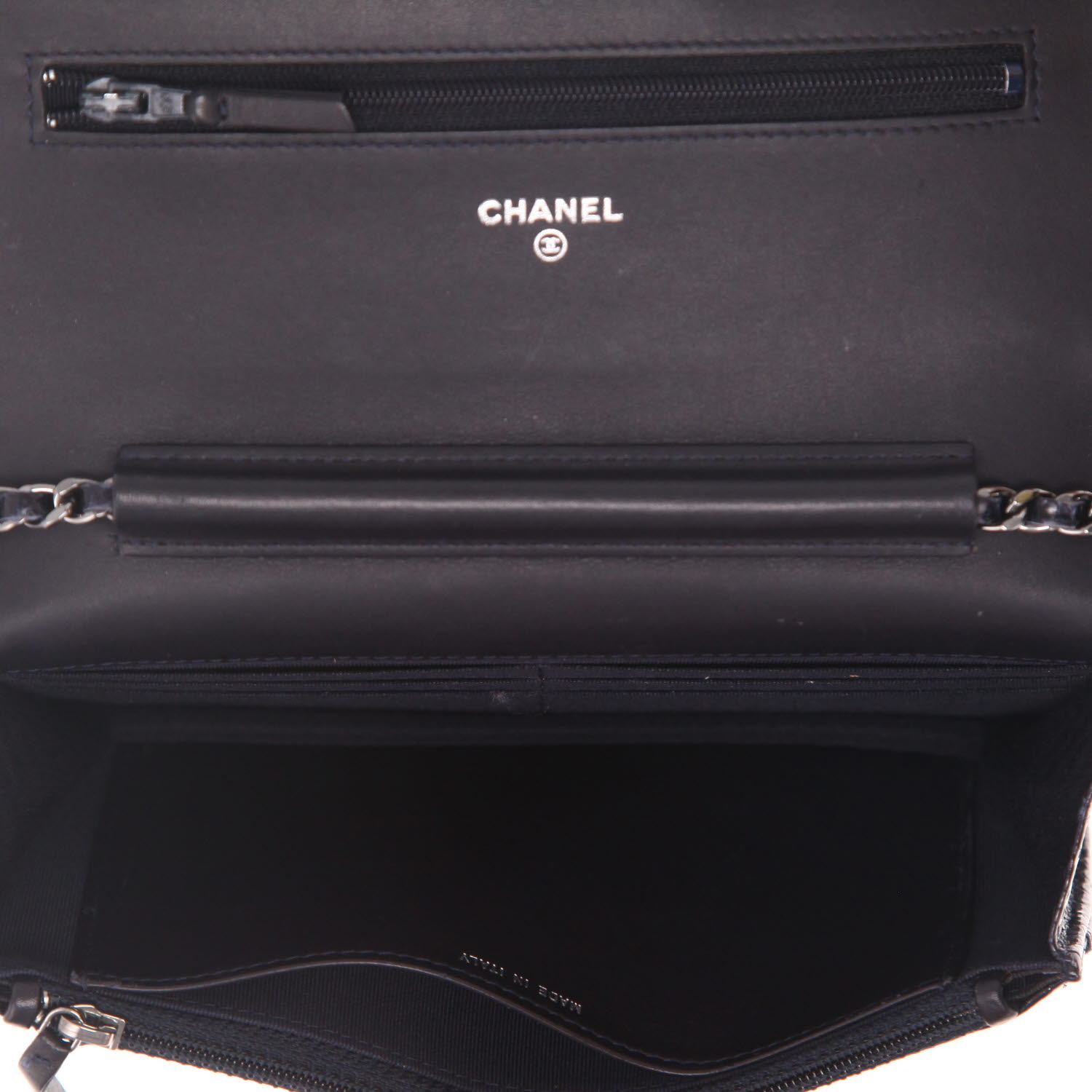 Chanel  Wallet on Chain shoulder bag  in black python - Detail D3