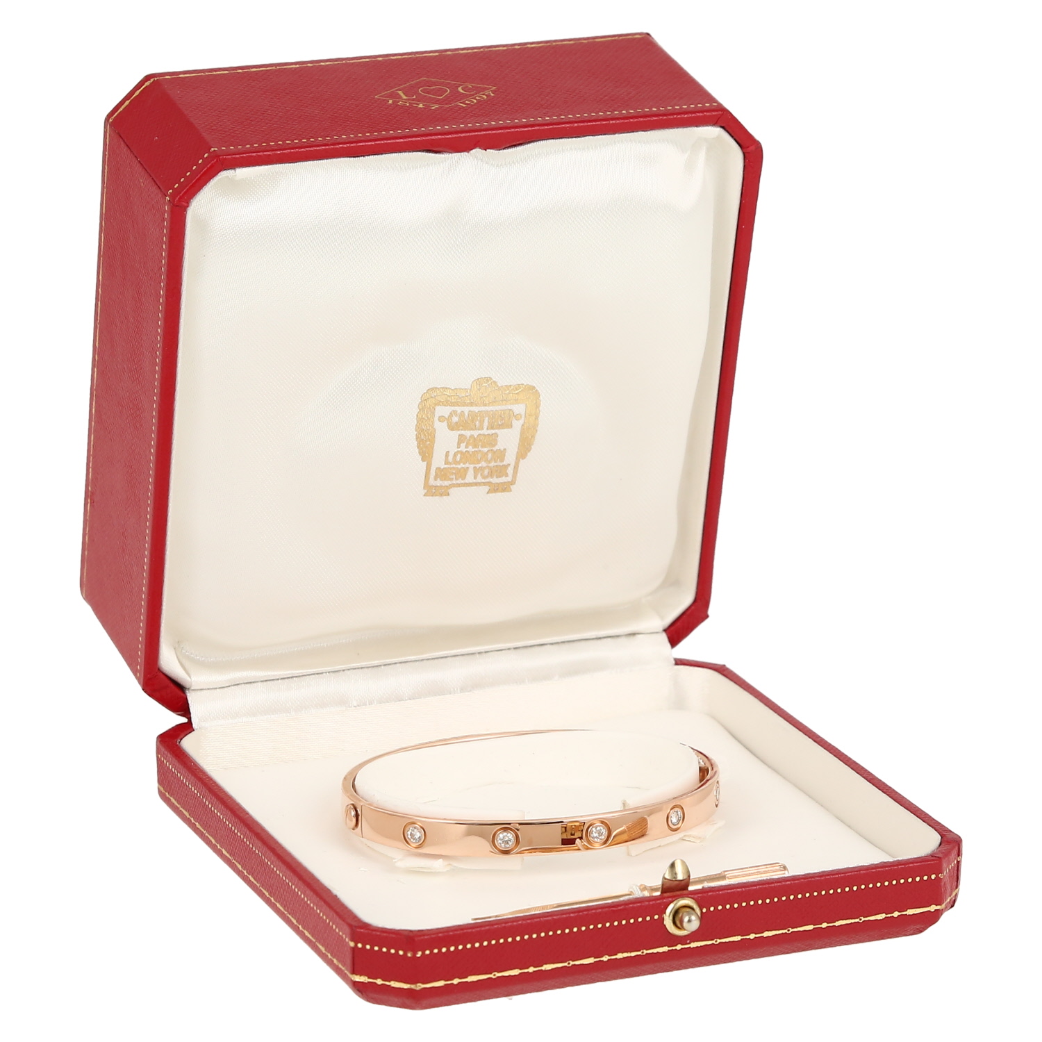 Bracciale Cartier Love 10 diamants in oro rosa e diamanti - Detail D2