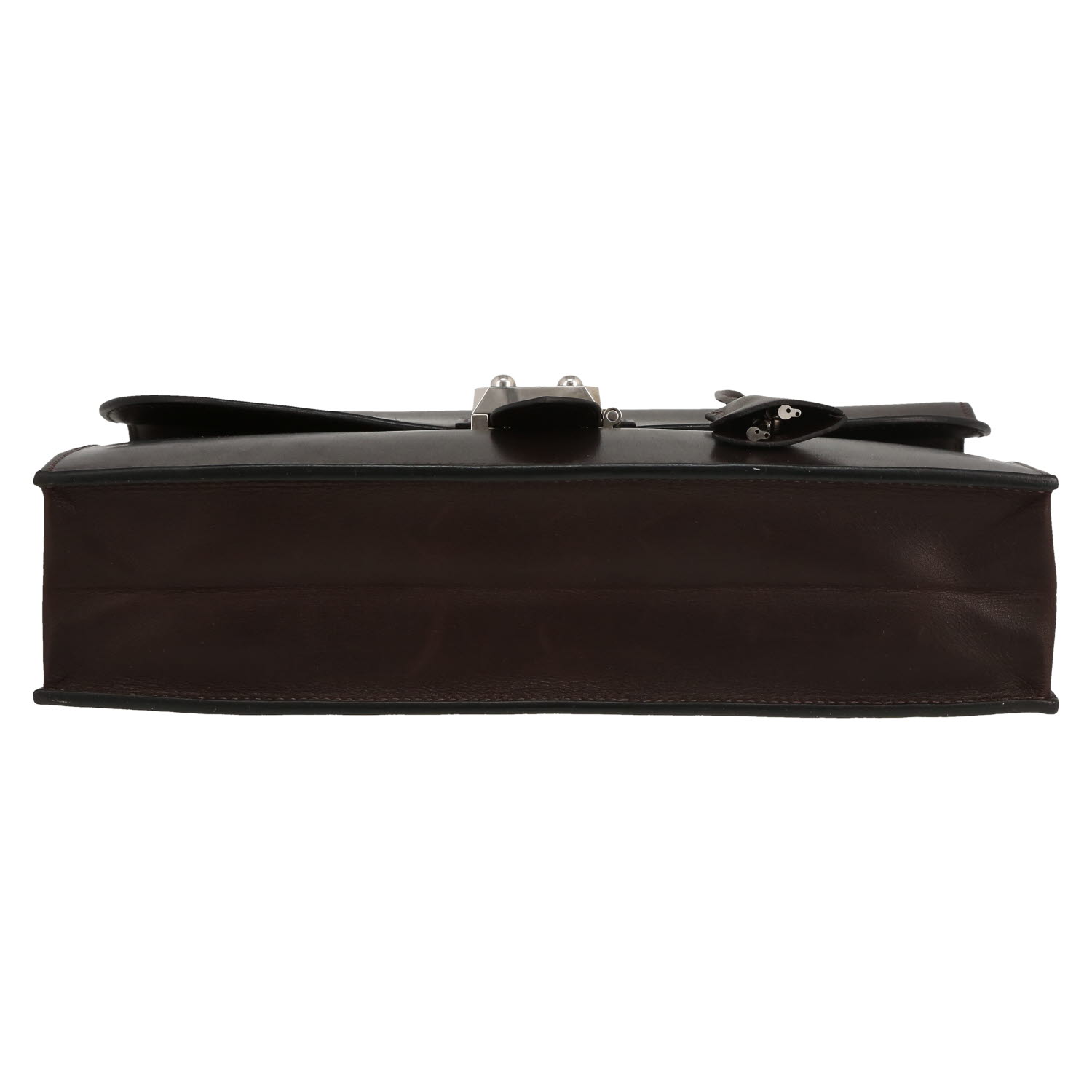 Borsa portadocumenti Hermès  Sac à dépêches pochette in pelle Swift marrone - Detail D1