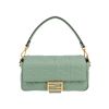 Fendi  Baguette handbag  in green monogram leather - 360 thumbnail