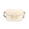 Gucci  1955 Horsebit small model  shoulder bag  in white leather - 360 thumbnail