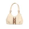 Gucci  Jackie handbag  in off-white leather  and beige logo canvas - 360 thumbnail