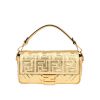 Fendi  Baguette handbag  in gold monogram leather - 360 thumbnail