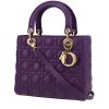 Dior  Lady Dior handbag  in purple leather cannage - 00pp thumbnail