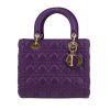 Dior  Lady Dior handbag  in purple leather cannage - 360 thumbnail