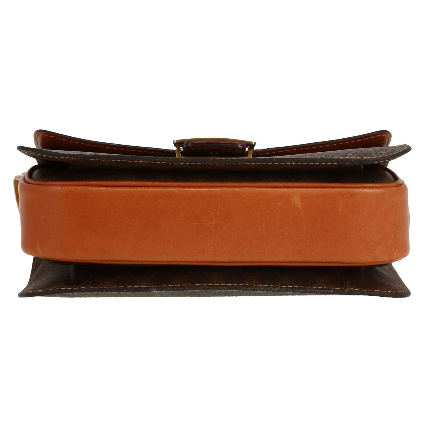 Borsa a spalla Celine  Vintage in tela monogram marrone e pelle naturale - Detail D1