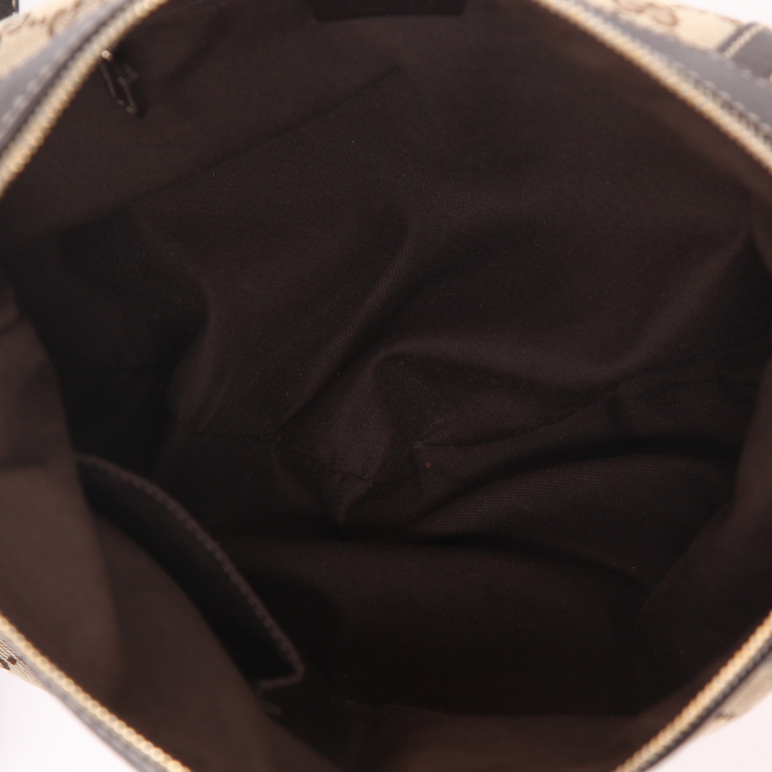 Sac bandoulière Gucci  Gucci Vintage en toile siglée beige et cuir marron - Detail D3