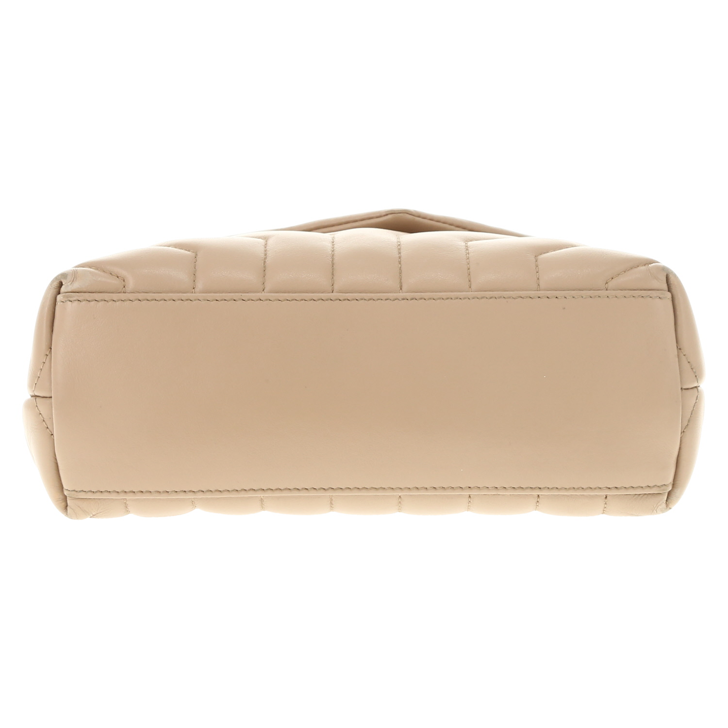 Bolso bandolera Saint Laurent  Loulou modelo pequeño  en cuero acolchado con motivos de espigas beige - Detail D1