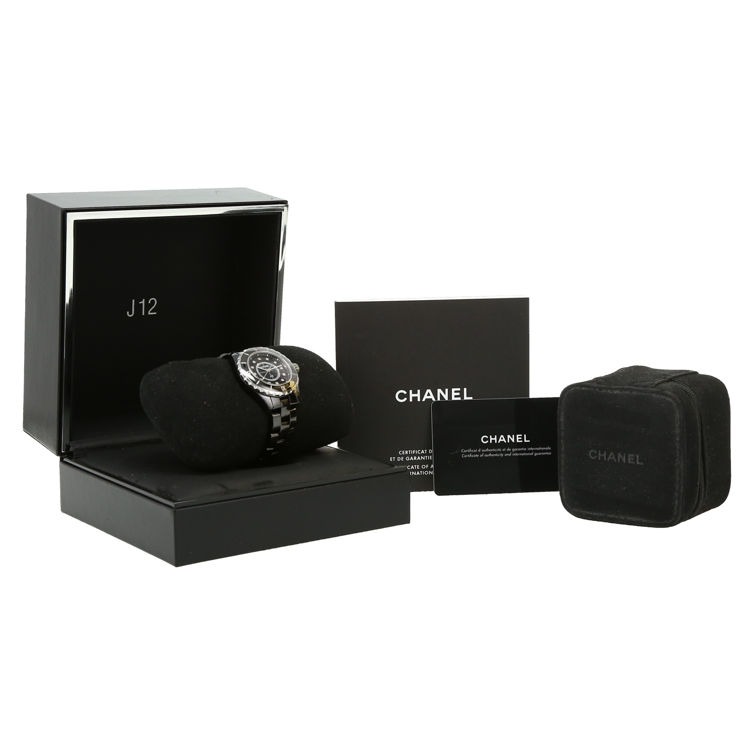 Chanel J12 Joaillerie  in ceramic black and stainless steel Ref: Chanel - H1625  Circa 2010